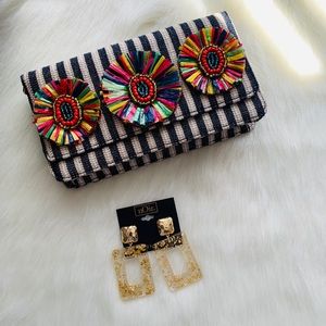 Noir Open Rectangle Drop Earrings